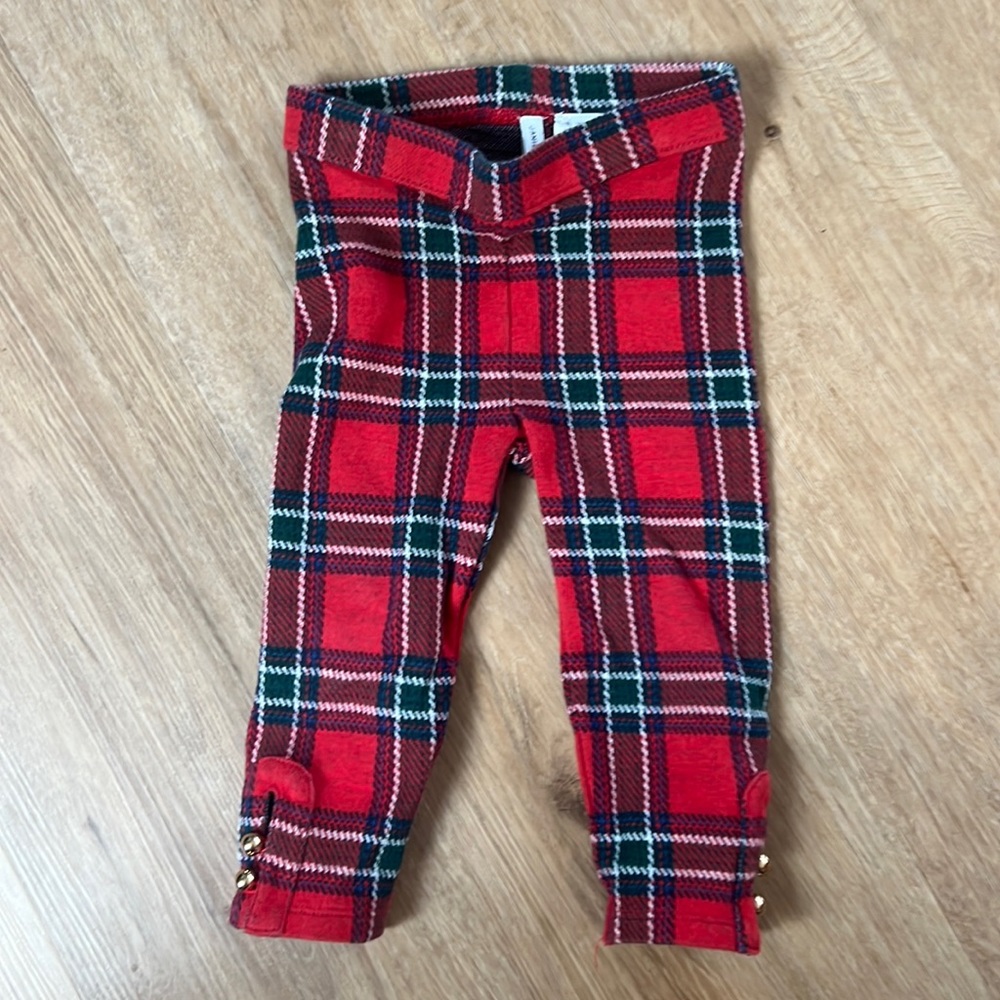 Janie and Jack plaid leggings baby girl
